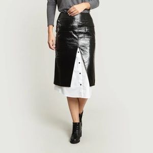 ✨NEW!✨ Wanda Nylon Black & White Poplin Skirt Size XS 2 34 (24 inch waist)